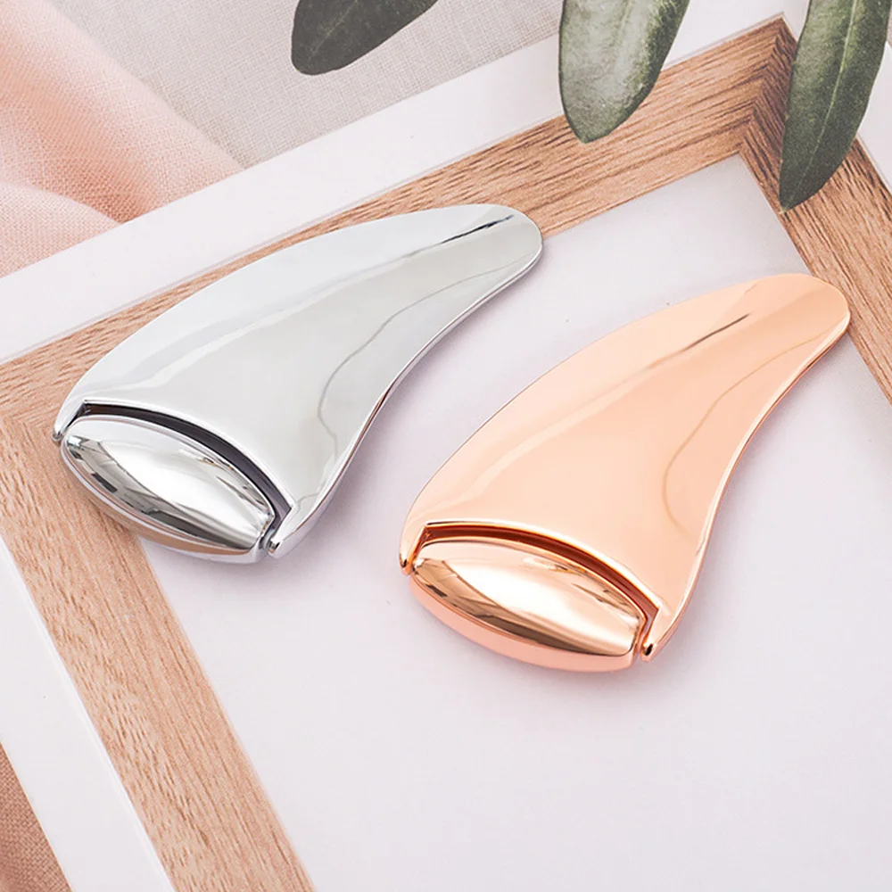 Masajeador Facial con rodillo de Jade, tablero Gua Sha de Metal, eliminador de arrugas, estiramiento Facial fino, herramientas de masaje corporal Facial de belleza