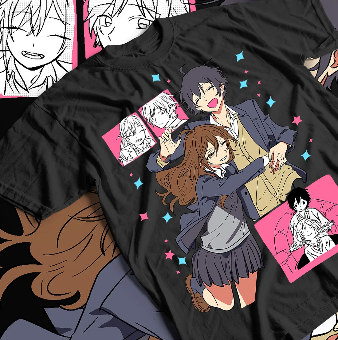 Hori-san to Miyamura-kun T-shirt Kawaii Japanese Horimiya Gifts Shirt All Size