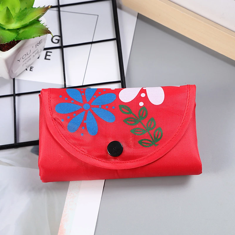 Small Flowers Buckle Handbags Shopping Carrier Classic Oxford Cloth Folding Shopping Bags Recycle Bag