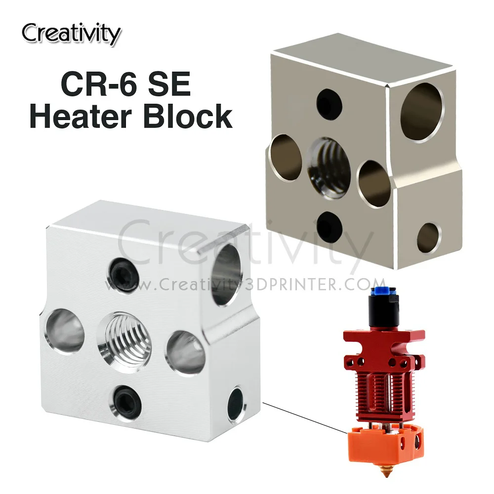 CR6 SE 가열 블록 품질 바이메탈 방열판, 알루미늄 및 구리 도금 가열 블록 CR6-SE, CR-6SE 3D 프린터용 바이메탈 스로트