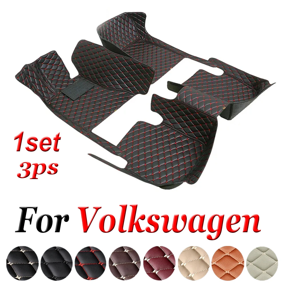 Leather Car Floor Mats For vw Volkswagen Jetta A6 Beetle EOS Touran Polo Plus T-ROC Touran L ID4 CROZZ Jetta A5 Car Accessories