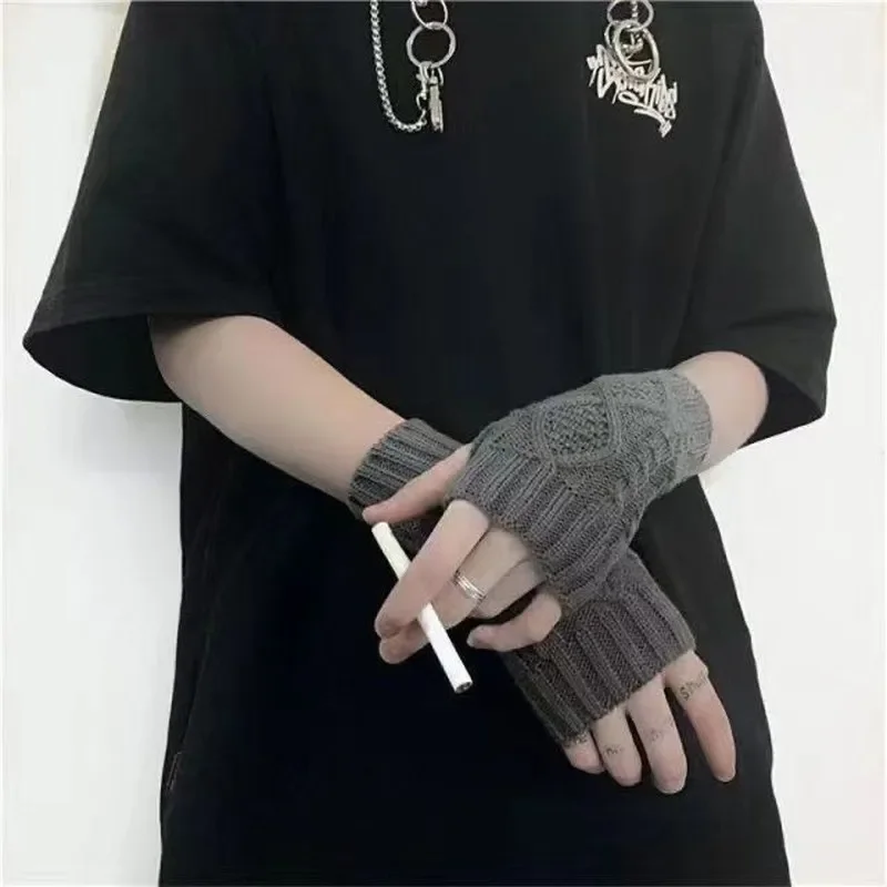 Gothic Streetwear Short Gloves Darkly Ninja Mittens Men Women Fashion Sun Block Keep Warm Cuff Costumes Fingerless Arm Warmers