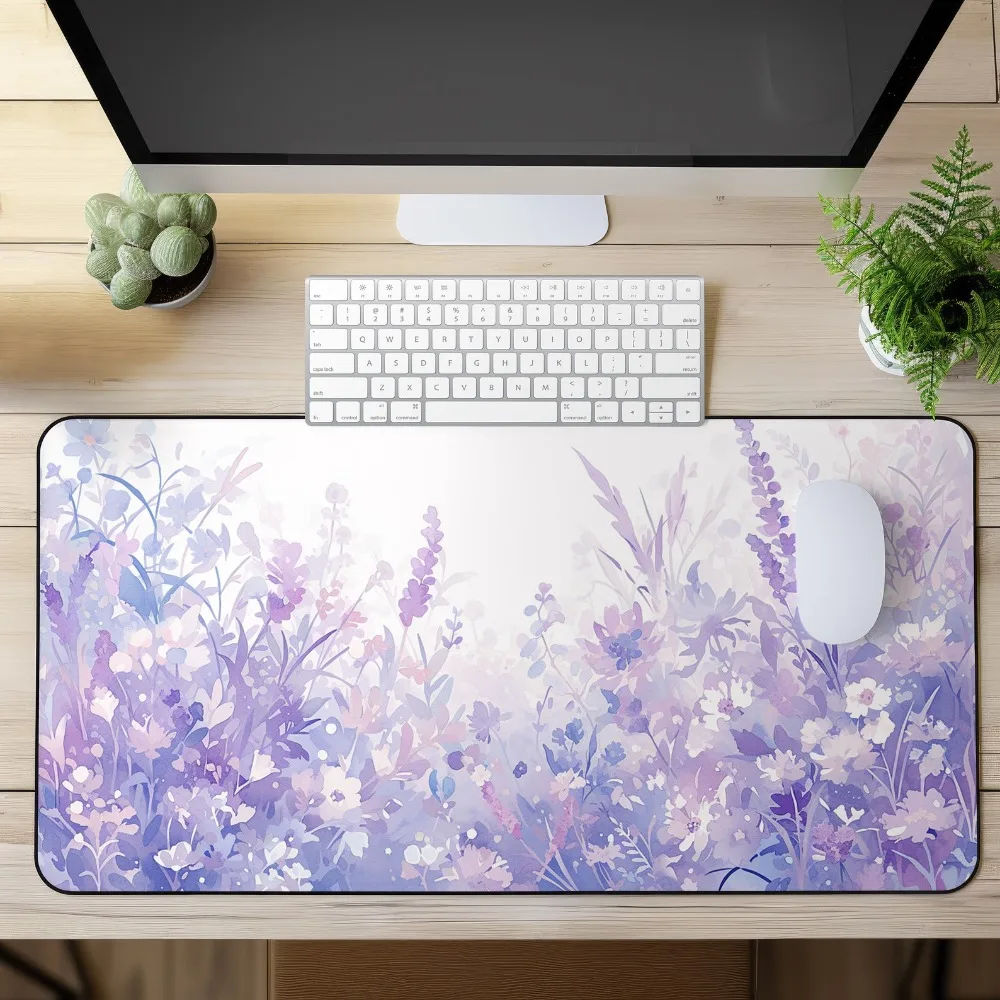 Lavender flower pattern mouse pad - Cute purple desktop pad pc accessories коврик для мыши alfombrillas para escritorio