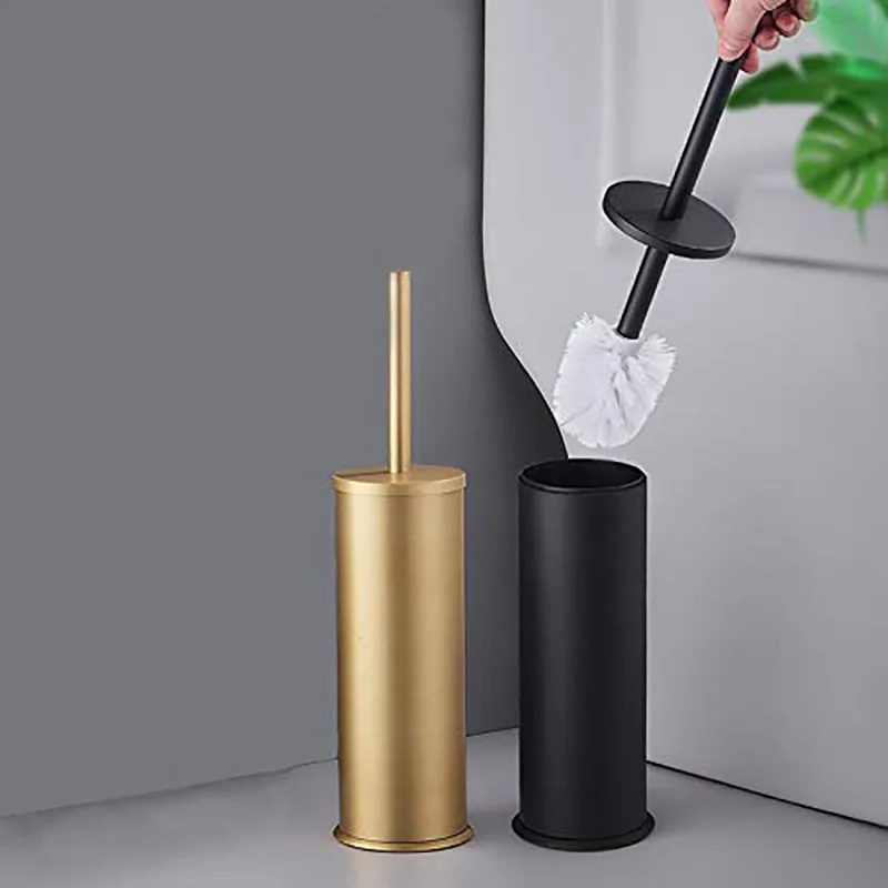 . Toilet Brush Holder,solid Construction Base In Oxidation Finish + Aluminium Cup,bathroom Accessories