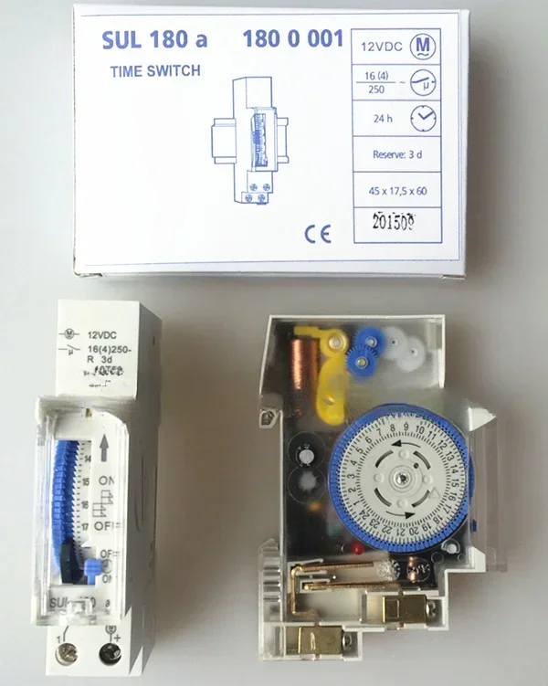 24-Hour mechanical timer with battery DC 12V 24V DC time switch SUL180a