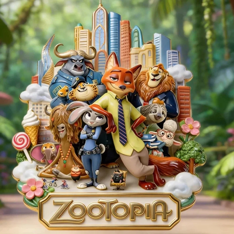 Judi Nick Gary Zootopia 2 metalen magnetische echte koelkaststicker culturele creatieve herdenkingsfestival verjaardagscadeau