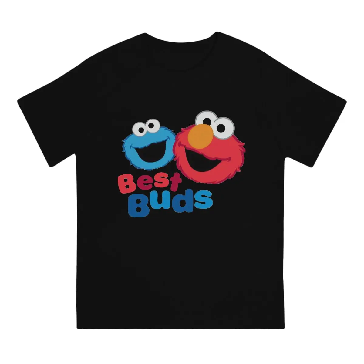 Sesame Street Elmo and Cookie Besties Tshirt Graphic Men Tops Vintage Fashion Summer Streetwear Harajuku T Shirt