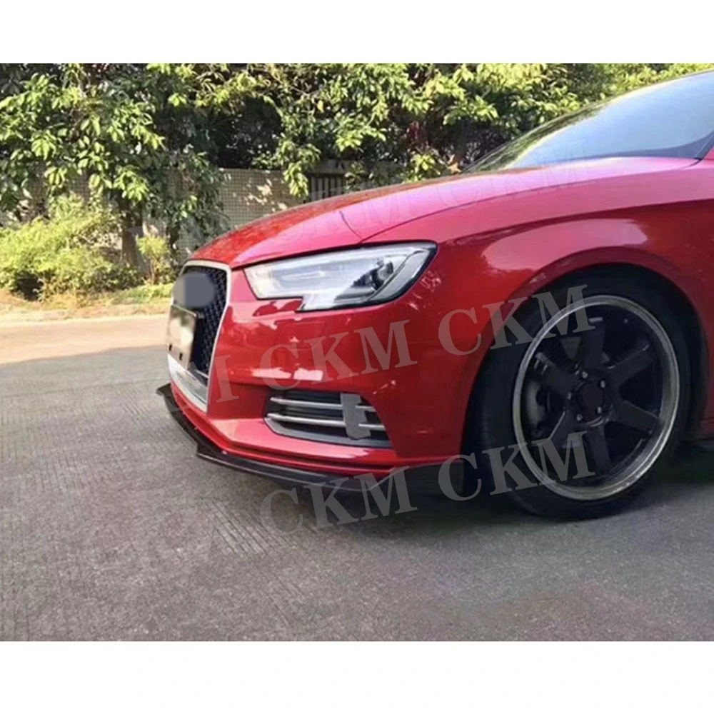 

Carbon Fiber Car Styling Body Kits Accessories Front Lip Bumper Chin Spoiler for Audi A3 2017 2018 2019 FRP