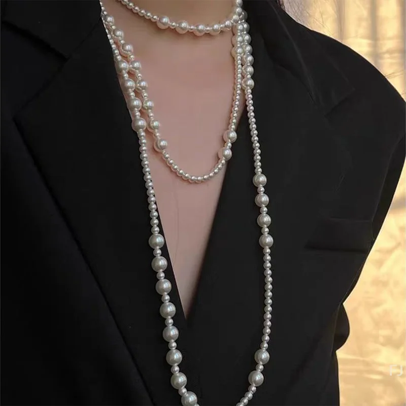 [YU]Imitation Pearl Multi-layered Women's Necklace Exaggerated Fashion High Street Club Party Banquet Necklace For Women Jewelry