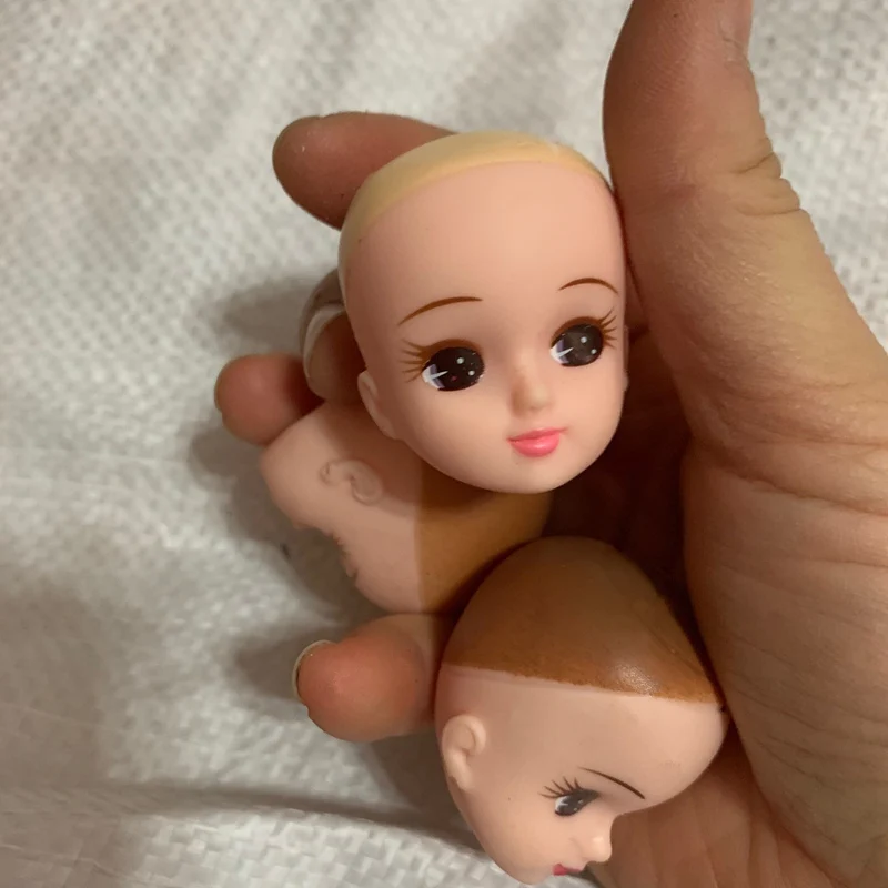 3 Pieces Licca Doll's Bald Head Suitable for Practicing Makeup Accessories