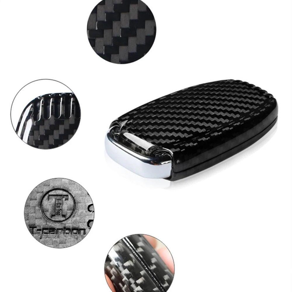 

Carbon Fiber Car Auto Remote Smart 3 Buttons Key Cover Shell Fob Case Trim For Audi A3 A4 A5 A6 A7 A8