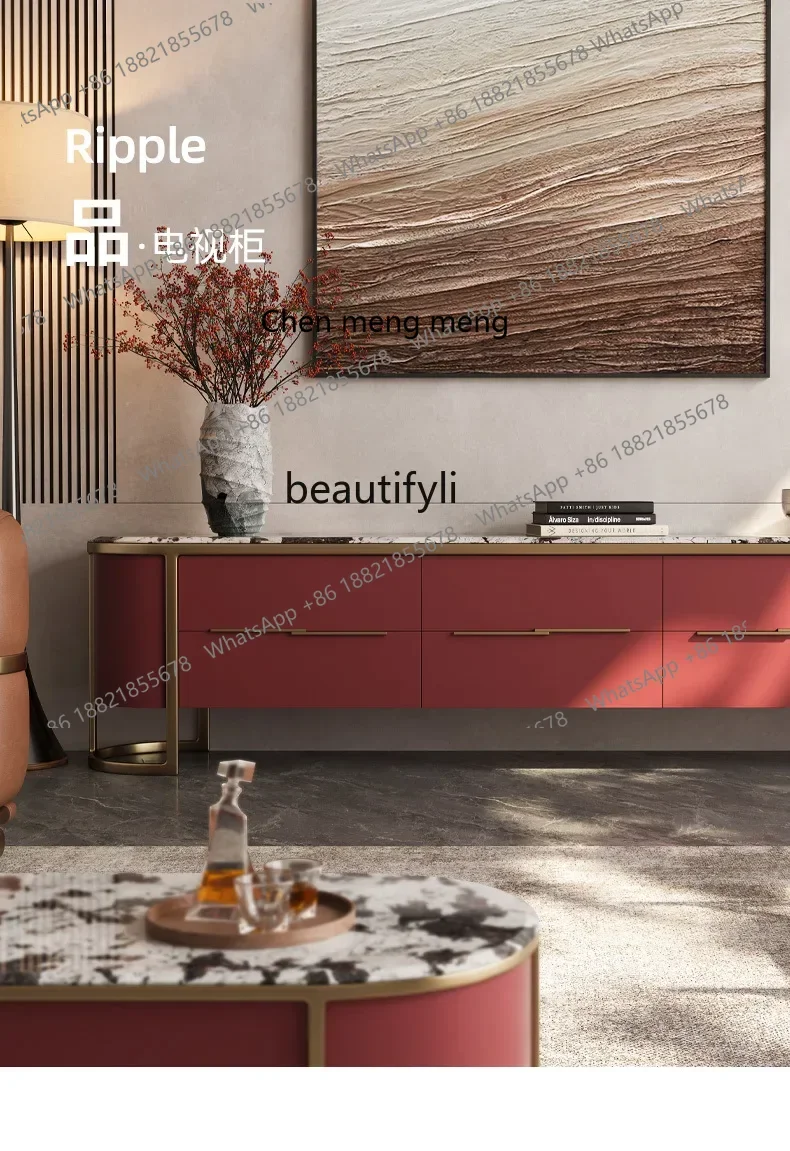zqqNatural marble TV cabinet living room home modern villa paint super crystal floor cabinet