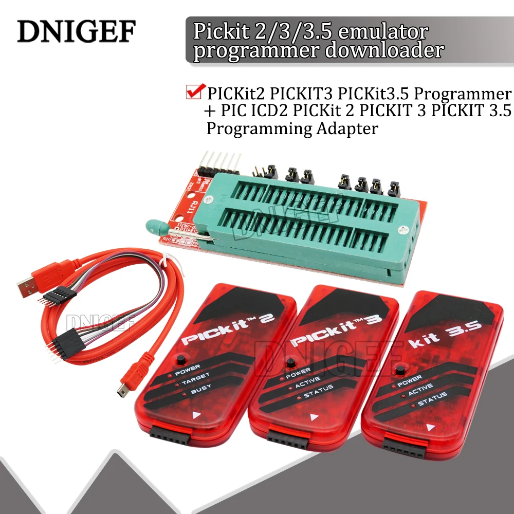 PICKit2 PICKIT3 PICKit3.5 Programmer + PIC ICD2 PICKit 2 PICKIT 3 PICKIT 3.5 Programming Adapter Universal Programmer Seat