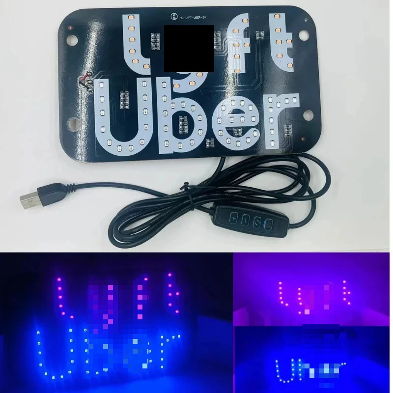 ZN Light Sign for Car with USB Plug 12V Charge, Blue Glowing, 7.4\