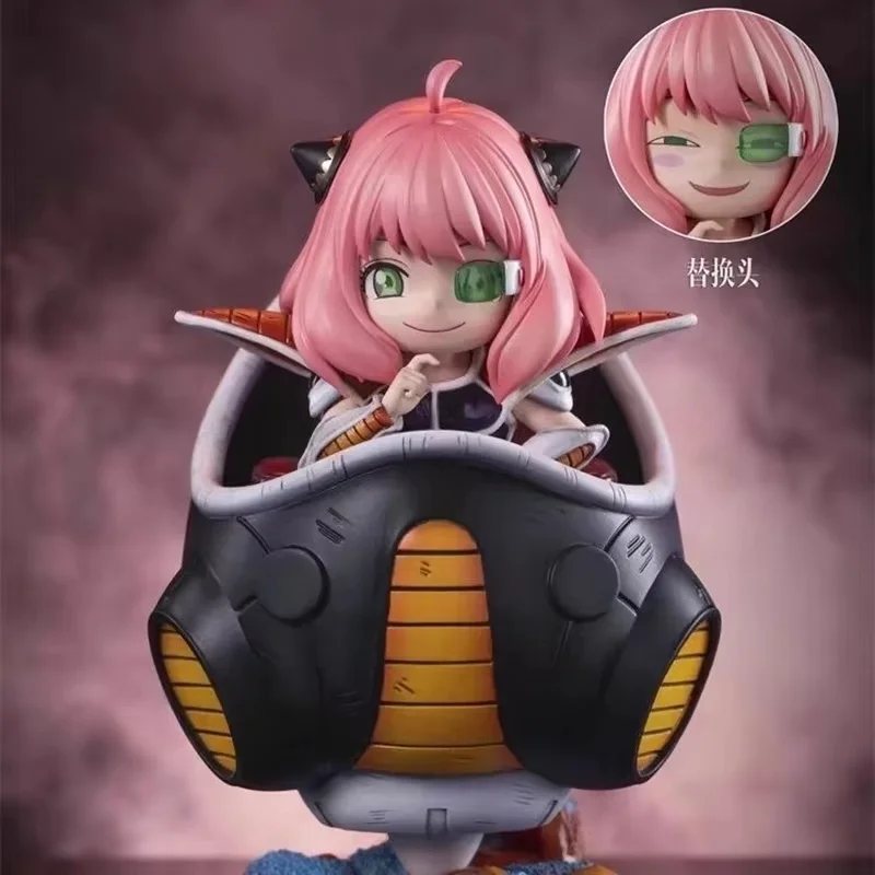 

Bandai 15CM Spy Family Anime Peripheral Statue Anya Cosplay Frieza Figure 2D Double-ended Interchangea Model Desktop Decoration