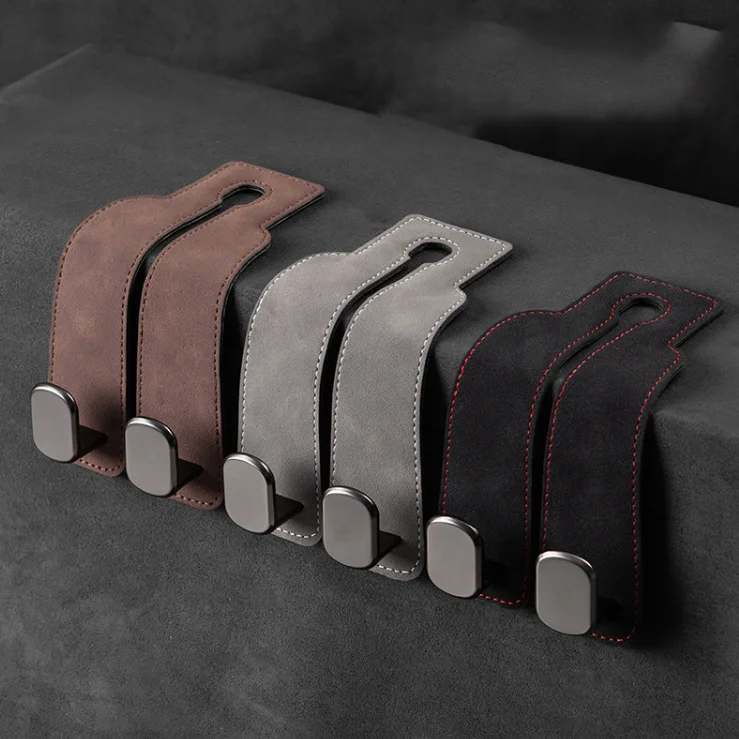 Car Seat Back Hook Suede Double-Headed Rear Storage Storage Small Hook Car Interior Decoration Supplies