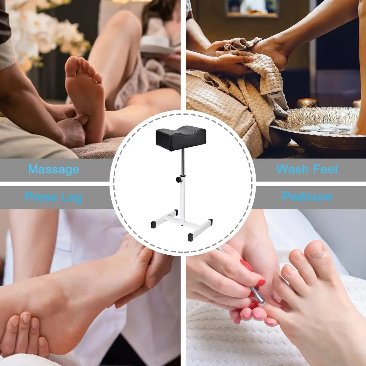 Pedicure Manicure podnóżek stołki do masażu stóp z miękką poduszką regulowane od 19,29 \'\' do 27,17\'\' dla fryzjera Home Salon SPA