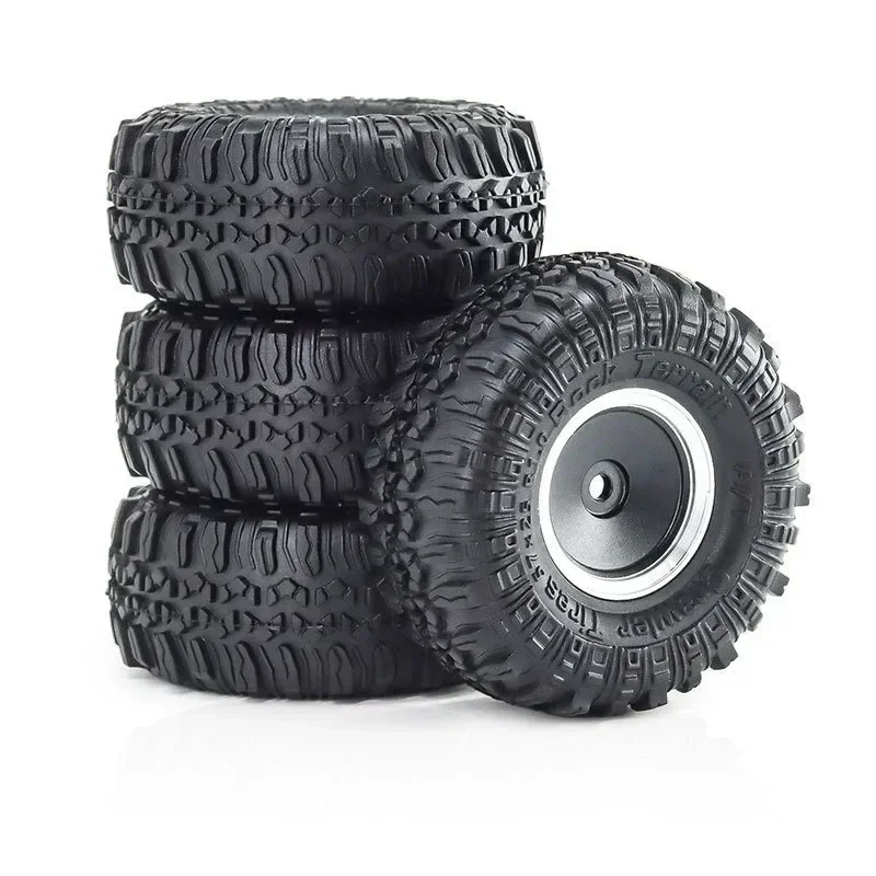 

4pcs 1.0" Metal Beadlock Wheel Tire Set For 1/18 RC Crawler Car TRX4M SCX24 D260 Upgrade Parts Accessories