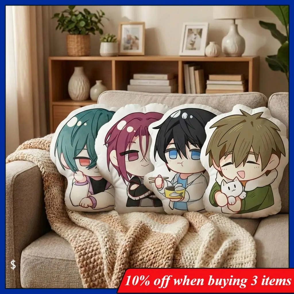 

Free!-Iwatobi Swim Club Anime Cartoon Ikuya Kirishima Haruka Nanase Rin Matsuoka Makoto Tachibana Special Shape Plush Pillow Toy