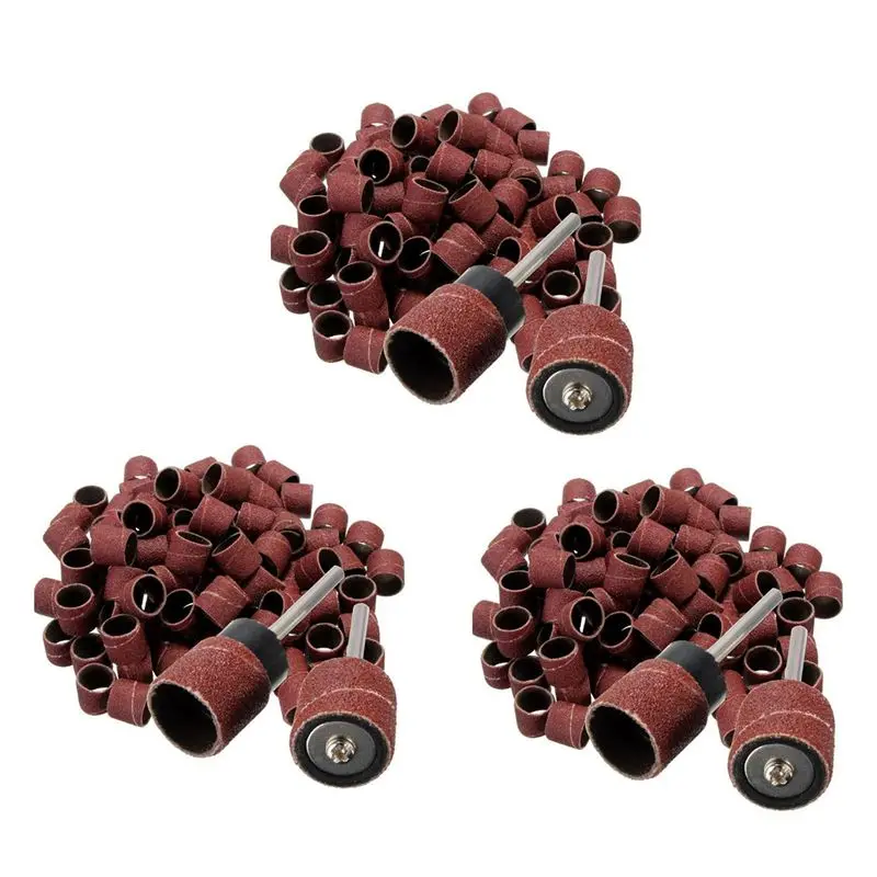 

ABBY-300 Pieces 1/2 Inch Polished Sandpaper Ring Polishing Abrasive Tape In Silicon Carbide + 6 Pcs Rotary Chuck Or Mandrels