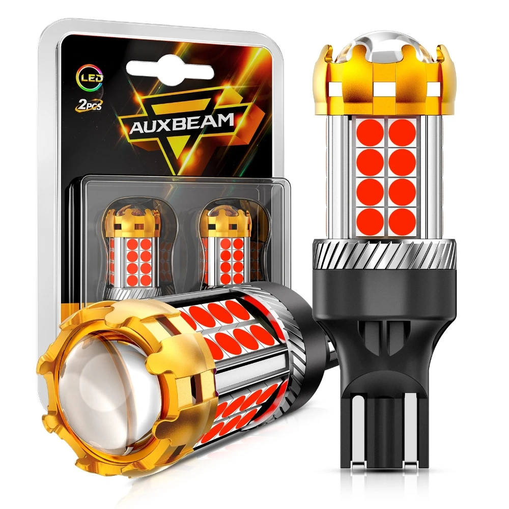 AUXBEAM B21 SERIES 912 921 T15 W16W LED BULB for 3RD BRAKE CENTER HIGH MOUNT STOP BRAKE LIGHT, Red Light STROBE FLASHING 4 Times