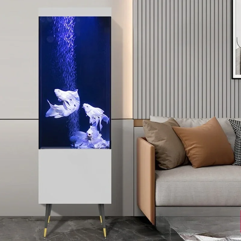 

Creative side, next to the TV cabinet, back filter fish tank, living room, household floor-to-ceiling