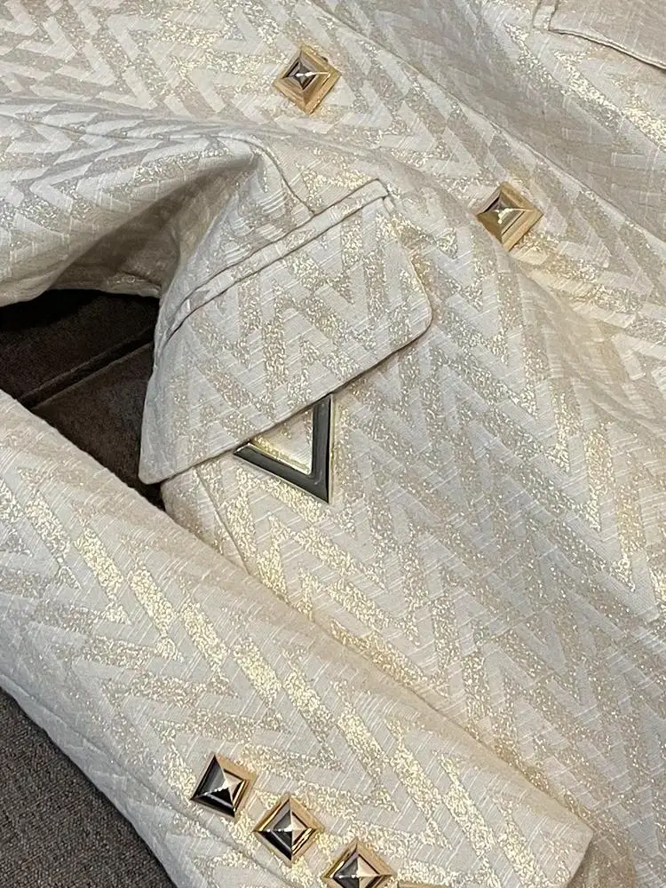 세련된 가을 겨울 플로럴 자수 미디 길이 수트 팬츠 세트 투피스 세트 셀레브리티 영감 여성 의류