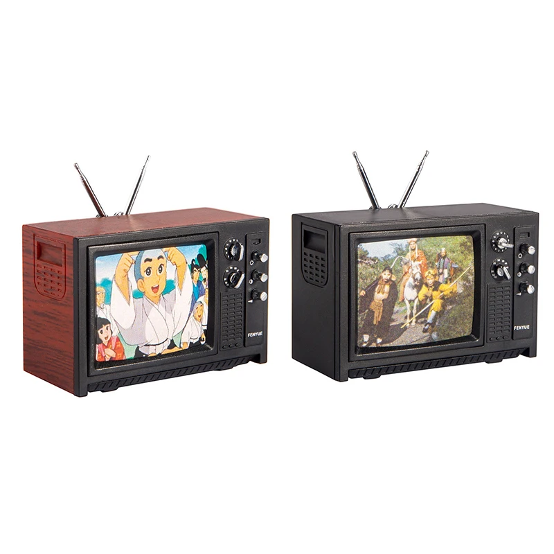

New 1Pc 1:12 Dollhouse Miniature Television Vintage TV With Picture House Furniture Model Decor Toy.