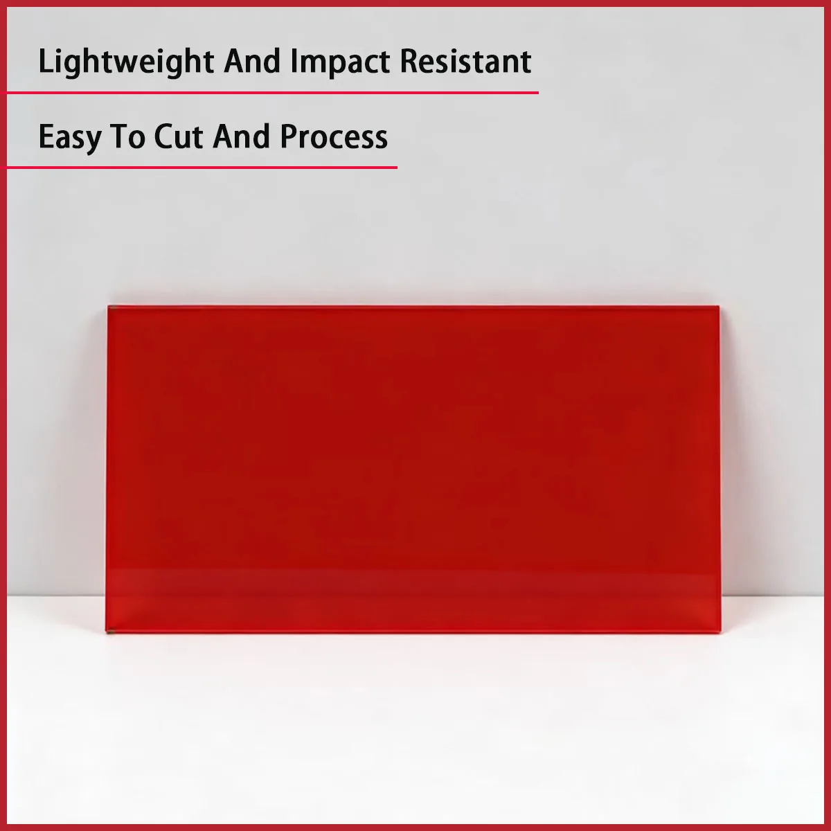 Red Acrylic Sheet 3mm 5mm Transparent/Opaque Colored Plexiglass Baffle Custom Engraving Cutting Processing for Decoration Craft