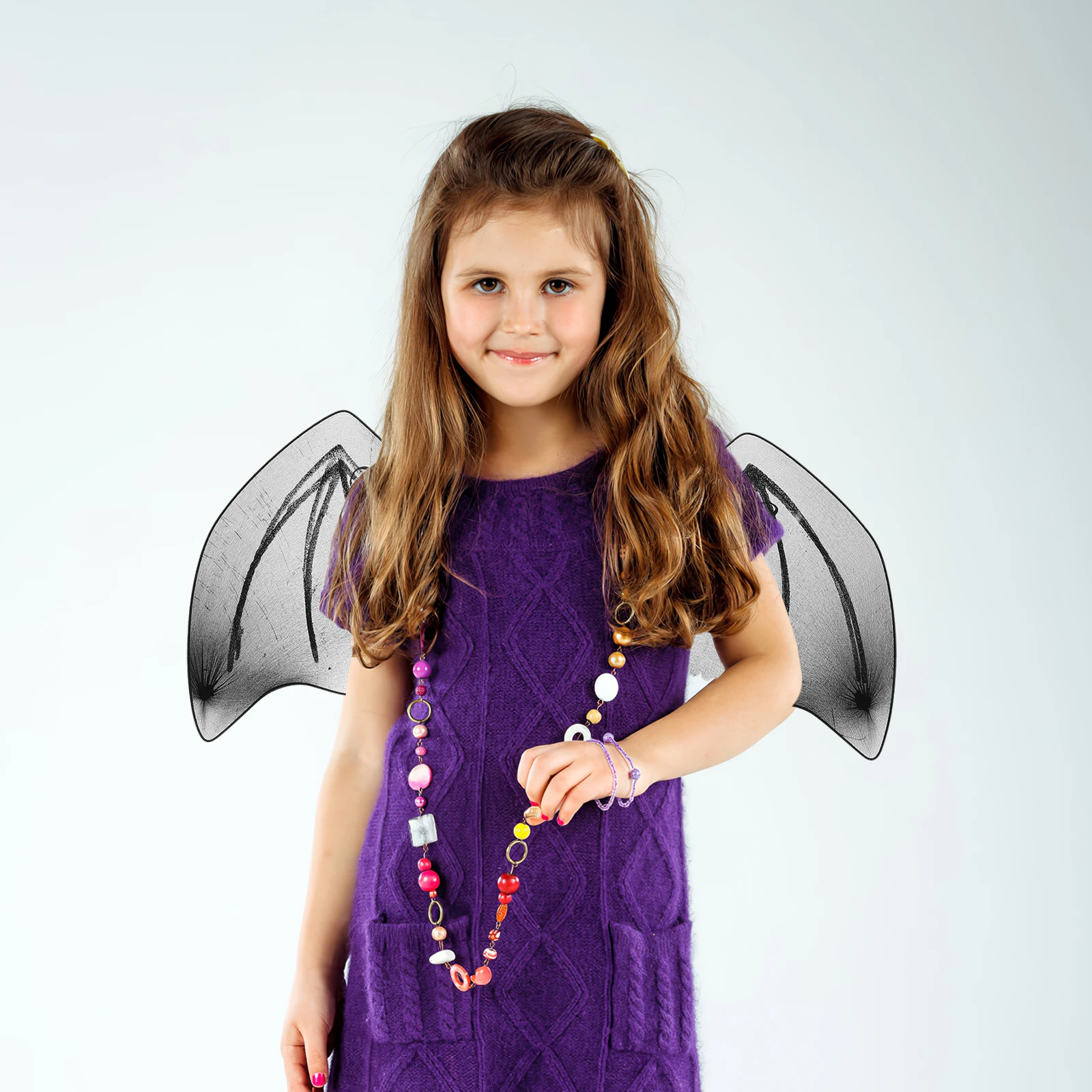 

Black Wings Costume Simulated Dress Up Cosplay Lightweight Halloween Party Dress Up Cosplay Props Festival Decor