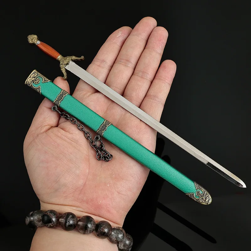 22cm/8.66in 중국 영웅 금속 검 사무라이 모델 소품 코스프레 애니메이션 주변기기 휴일 선물 소장품 책상 장난감 스포츠