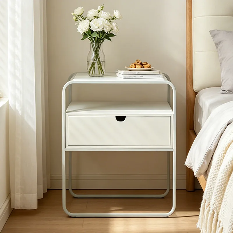 LH Cream Style Home Bedroom Sofa Thickened Multi-layer Bedside Shelf