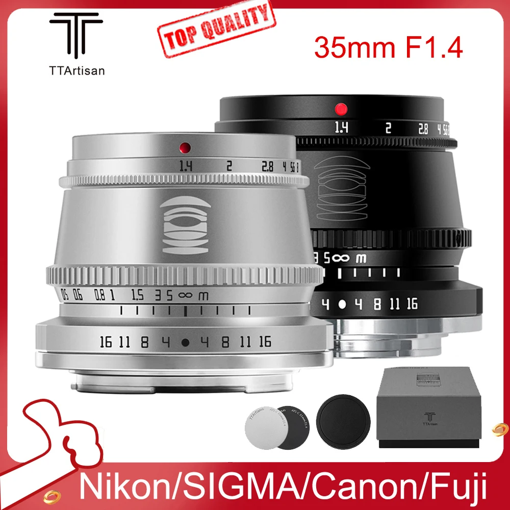 

TTArtisan 35mm F1.4 APS-C Manual Focus Camera Lens for SONY E FUJI X Canon M Leica L Nikon Z Panasonic Olympus M43