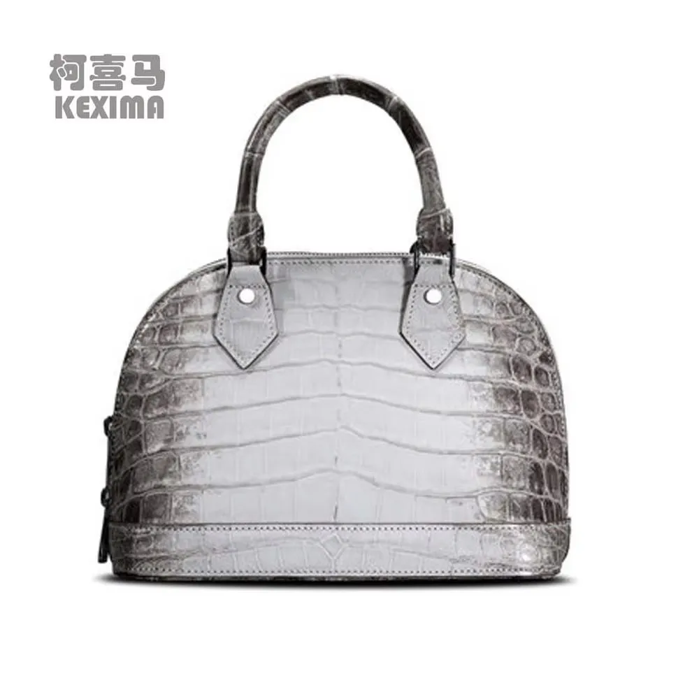 cestbeau new  crocodile  bag Himalayan  Natural color   Small female  crocodile handbag