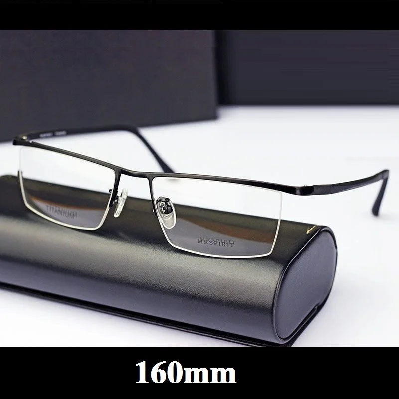 Vazrobe 160mm Oversized Eyeglasses Frame Male Semi Rimless Titanium Reading Glasses Men for Optical Prescription Lens Wide Big