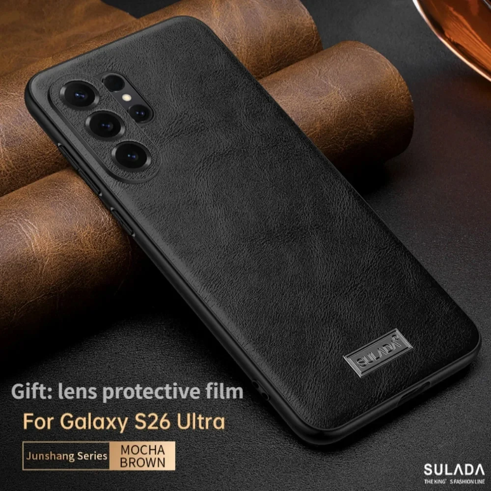 

Genuine Leather Case for Samsung Galaxy S26ultra s26plus S25Ultra S25 Plus Case for Business, All-inclusive Case for Galaxy S26