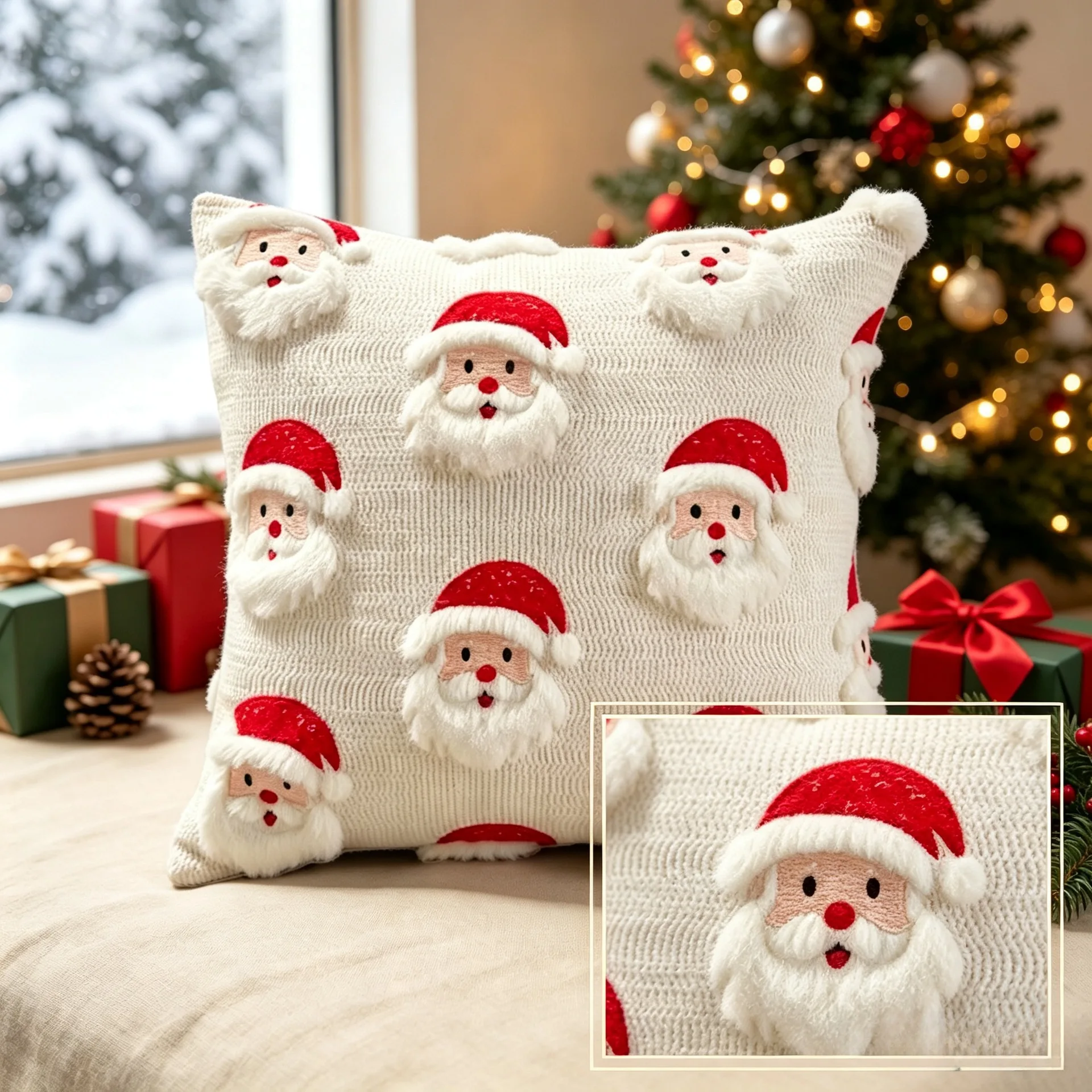 Christmas Throw Pillow Cover,Candy Cane Christmas Throw Pillow Cover,Xmas Holiday Decorative Pillowcase for Sofa Home Decoration