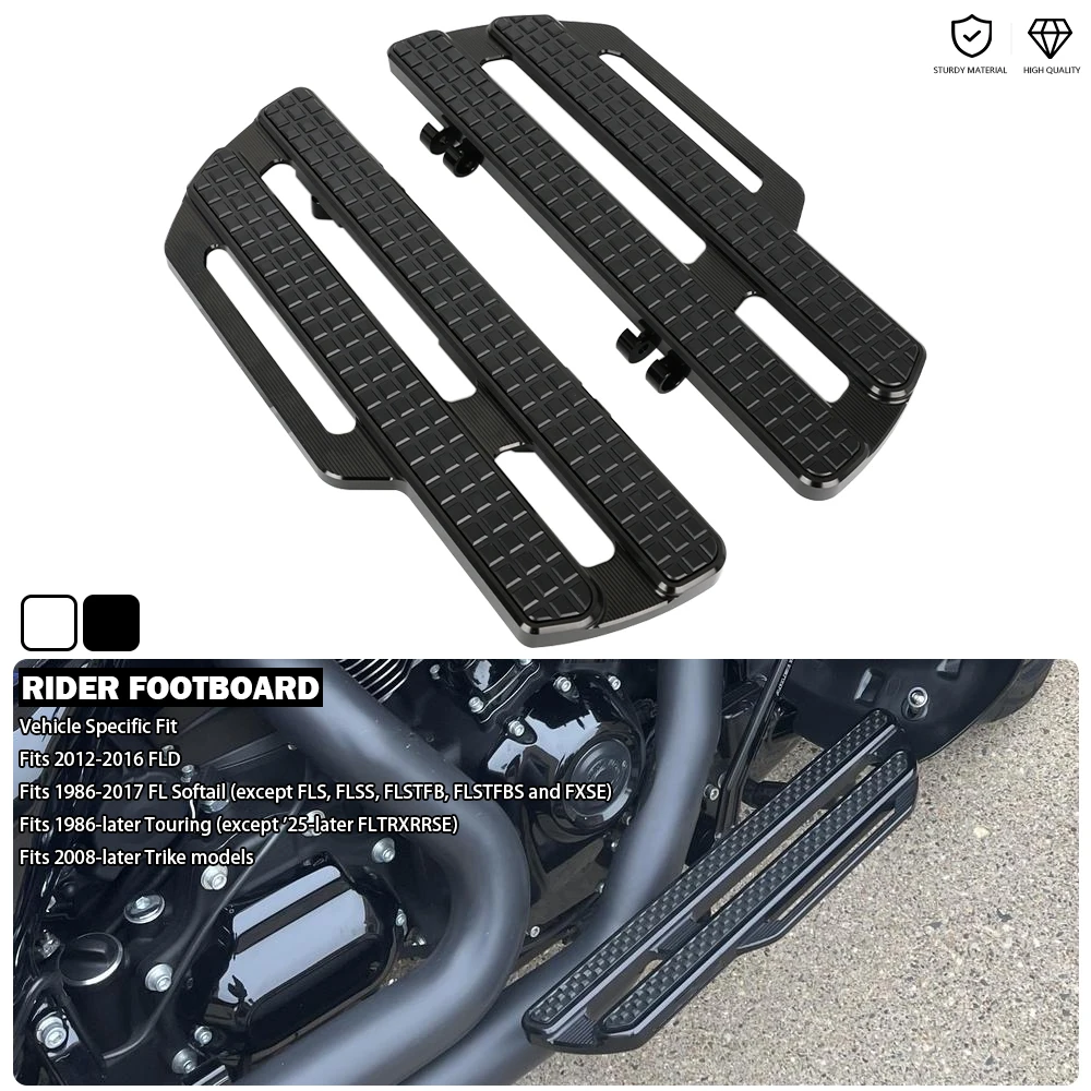 

Driver Floorboards Rider Footboard Fits For Harley Softail 1986-2017 FLD 2012-2016 Electra Glide CVO Road King Touring 1986-2025