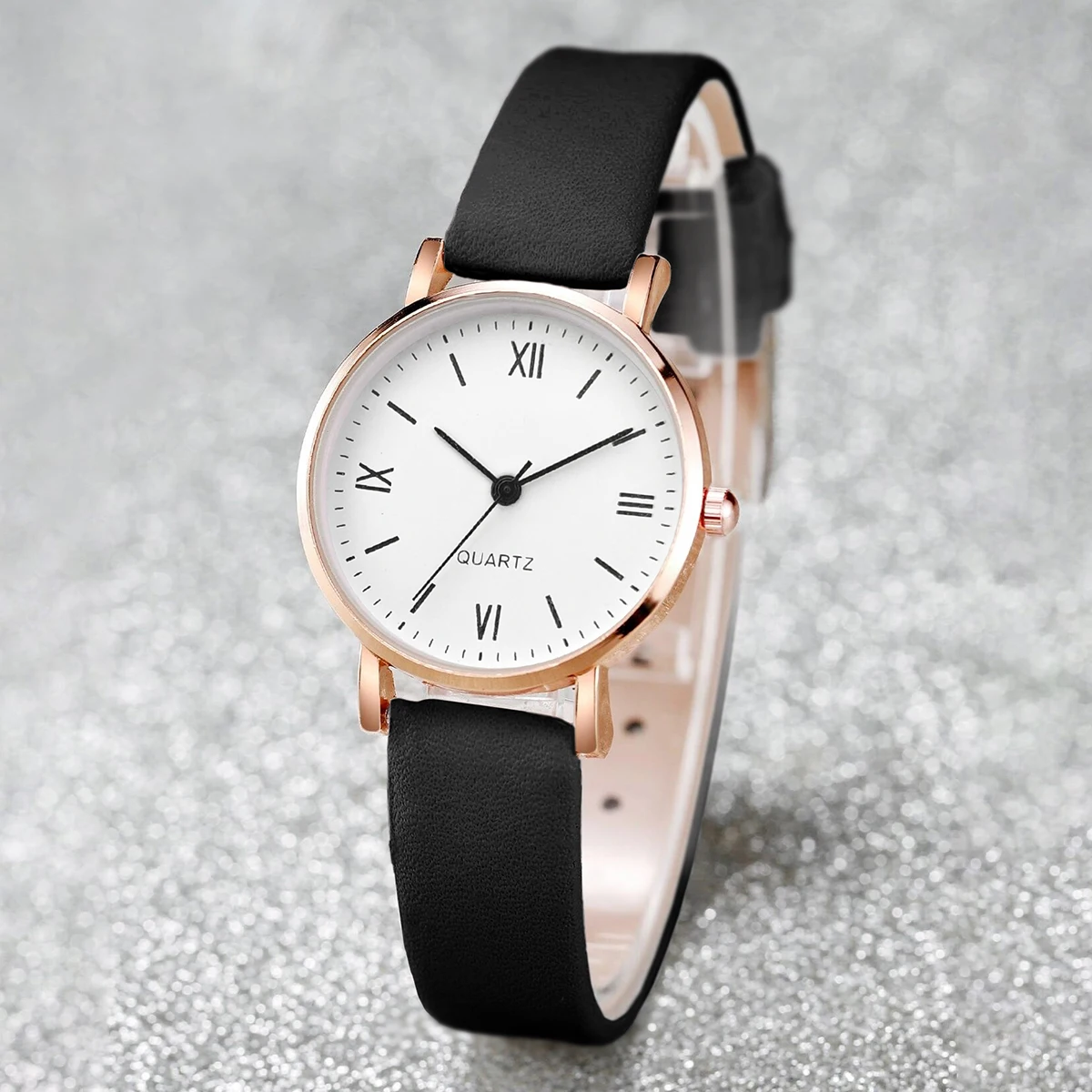 Women's Simple Leather Strap Quartz Watch, Gift