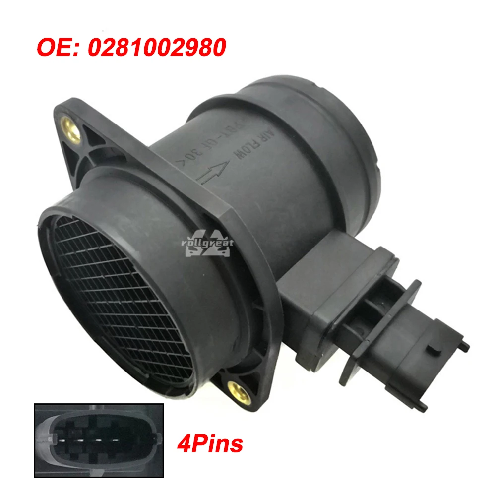 

0281002980 MAF Mass Air Flow Meter Sensor For Alfa Romeo Fiat Vauxhall Auto Replacement Parts 55206757 51782034