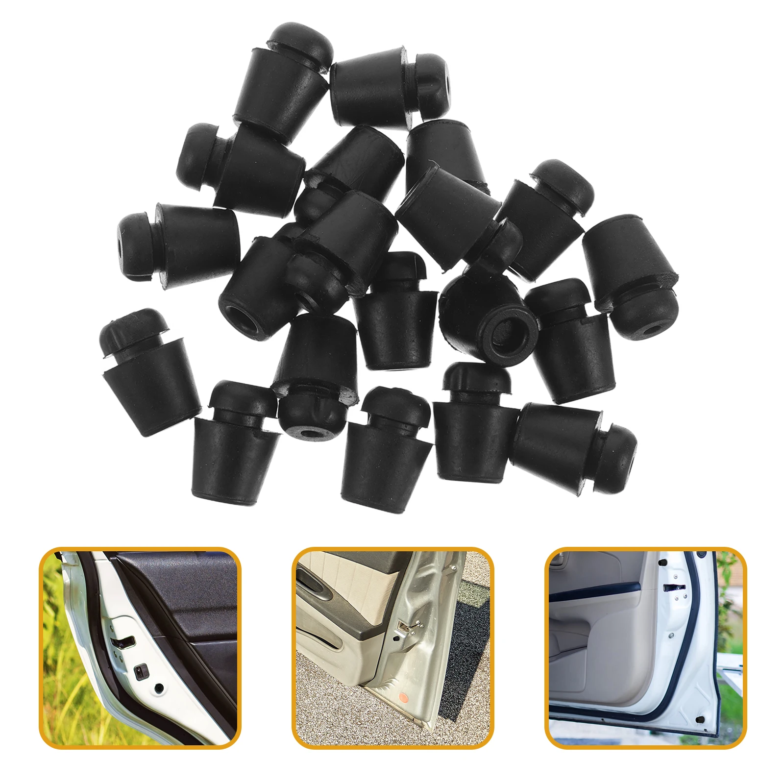 

20pcs Car Door Slam Stopper Rubber Bumper Block Shock Absorption Door Edge Guard Hood Cushioning Pads Wear Resistant Noise