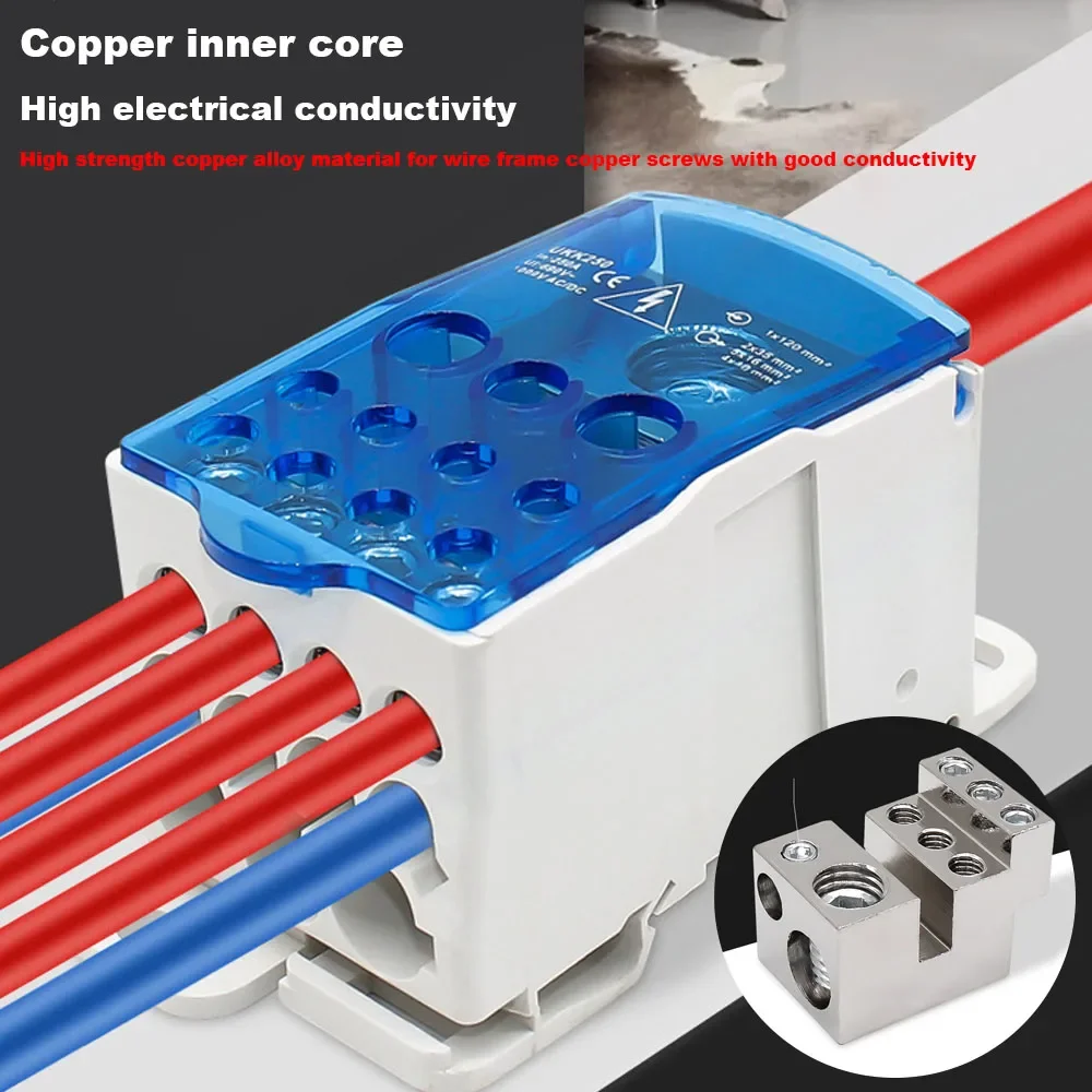 Image of UKK 80/125A einstufiger Splitter-Box-Drahtverbinder Hochstrom-Haushalt in einen Multi-Outlet-Klemmenblock-Schienen-Splitter-Box