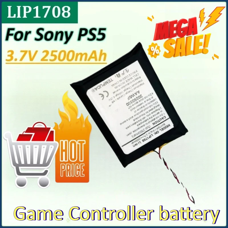 

High Quality battery LIP1708 PS5 Battery 3.7V 2500mAh for Sony PS5 Gamepad Controller DualSense Game Controller battery