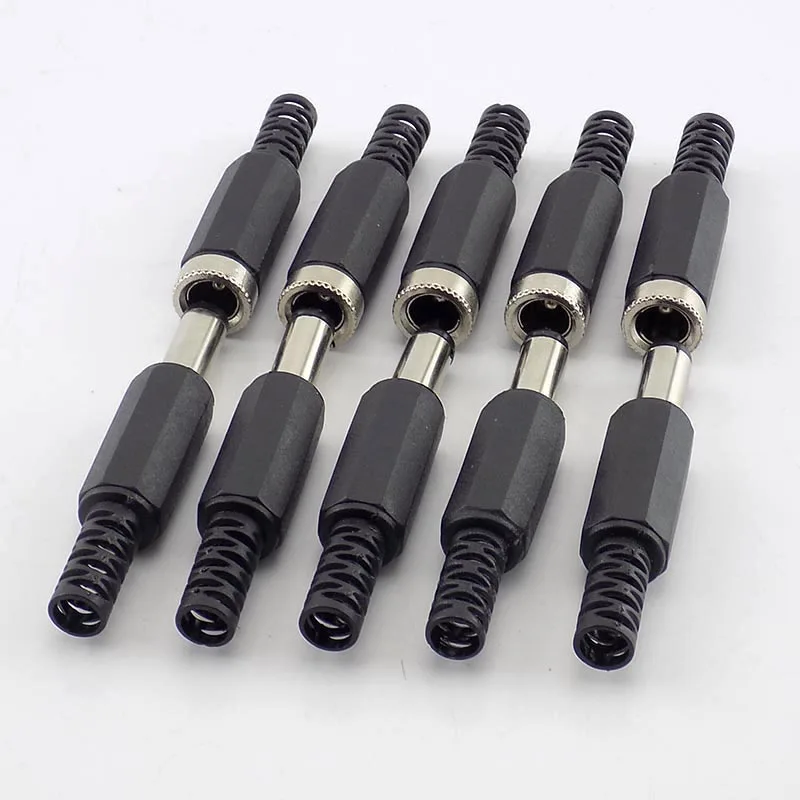 5pcs DC Power Jack Plugs Male Female Socket Adapter Connectors 2.1mm x 5.5mm For DIY Projects Disassembly Female Male Plug D5