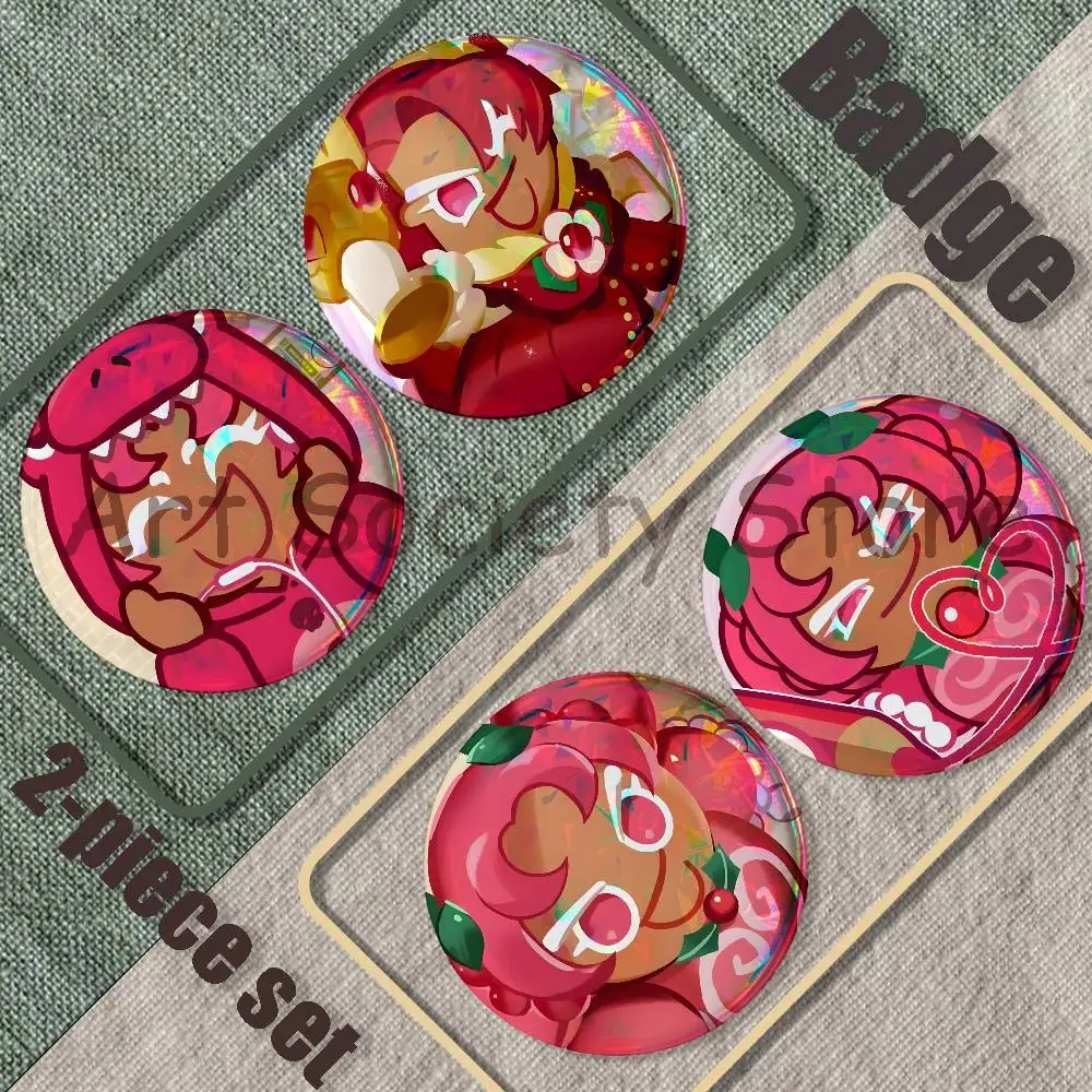 Kingdom Hollyberry C-Cookie 2-piece set Pins Backpack Clothes Jewelry Accessories Round Brooch Button Badge Fans Collection Gift