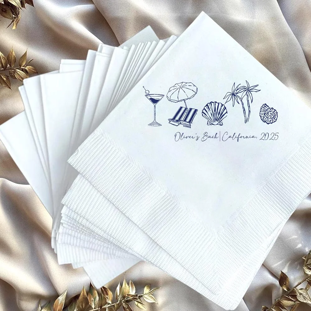 Benutzerdefinierte 20 Stück letzte Toast auf der Küste Servietten Küste Bachelorette Abendessen Bräute letzte Toas Mittagessen Cocktailservietten Tischdekoration