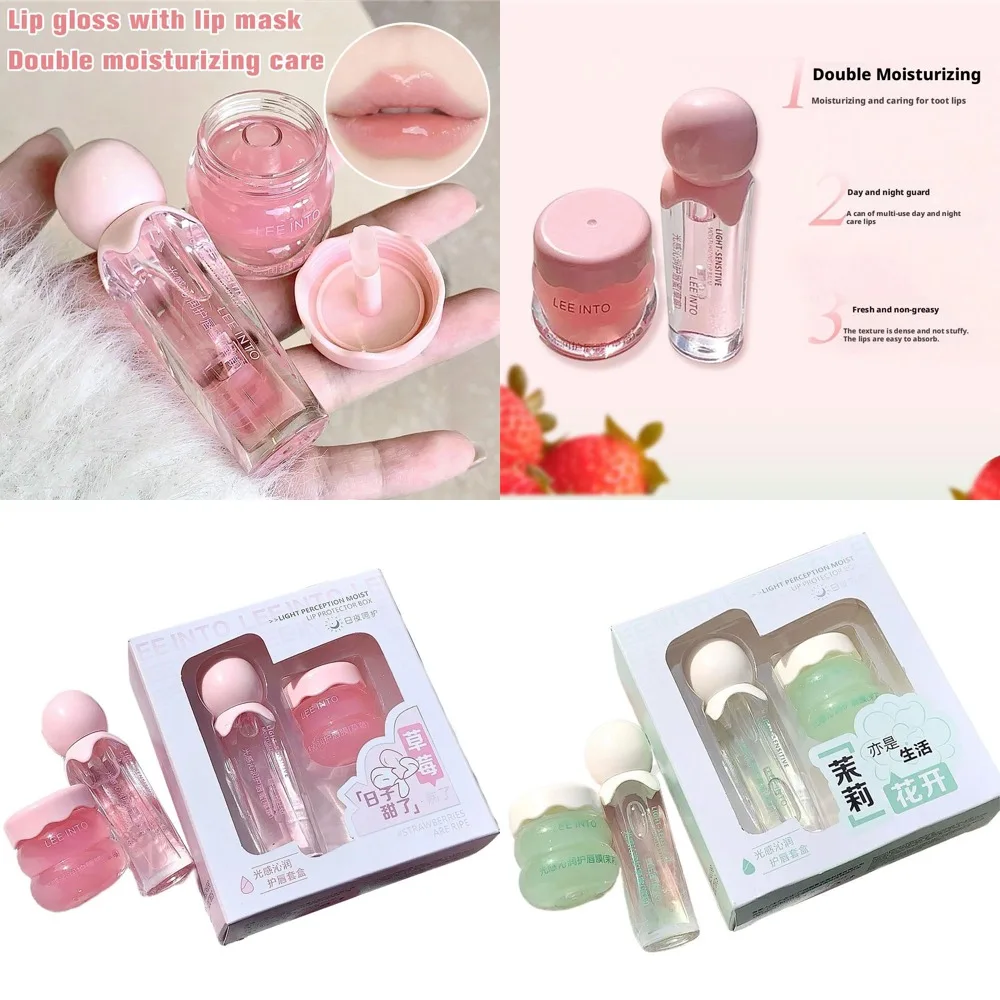 2pcs/box Fruity Lip Balm Set Moisturizing Lip Care Kit with Vitamin E & Shea Butter Deeply Nourishes Dry Chapped Lips Girl Gift