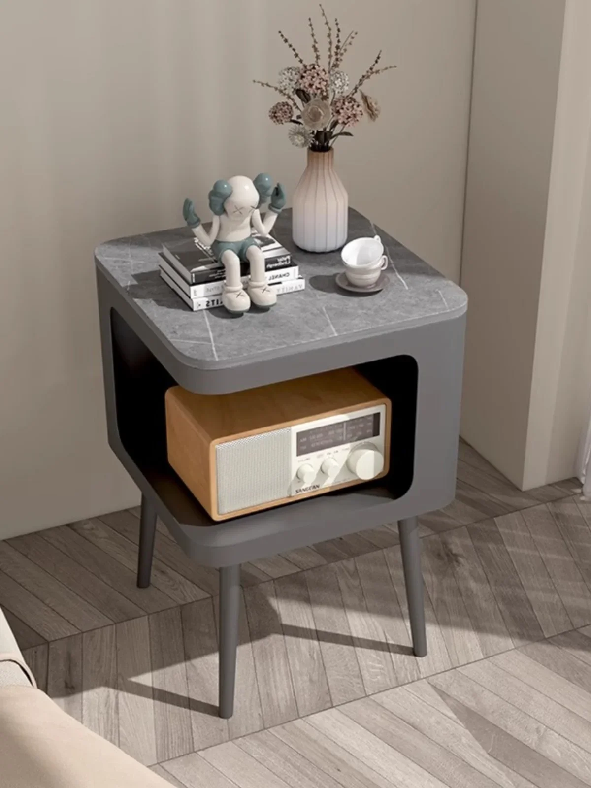 

Nordic slate bedside tables, simple and modern, small storage cabinets, storage cabinets, shelves, bedrooms, net red mini