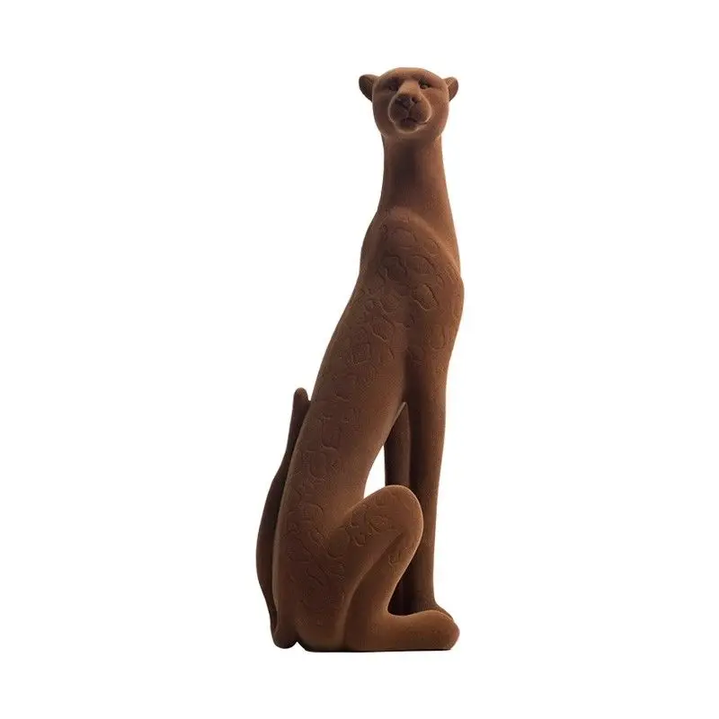Premium three-dimensional leopard resin ornament light luxury gift desktop living room