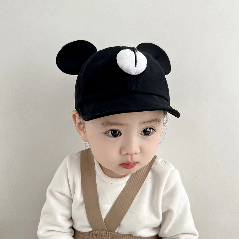 Junyeh Infant Hat Spring Super Cute Big Ears Bear Caps Soft Brim Baby Sunshade Baseball Cap For Kids 5-24 Month